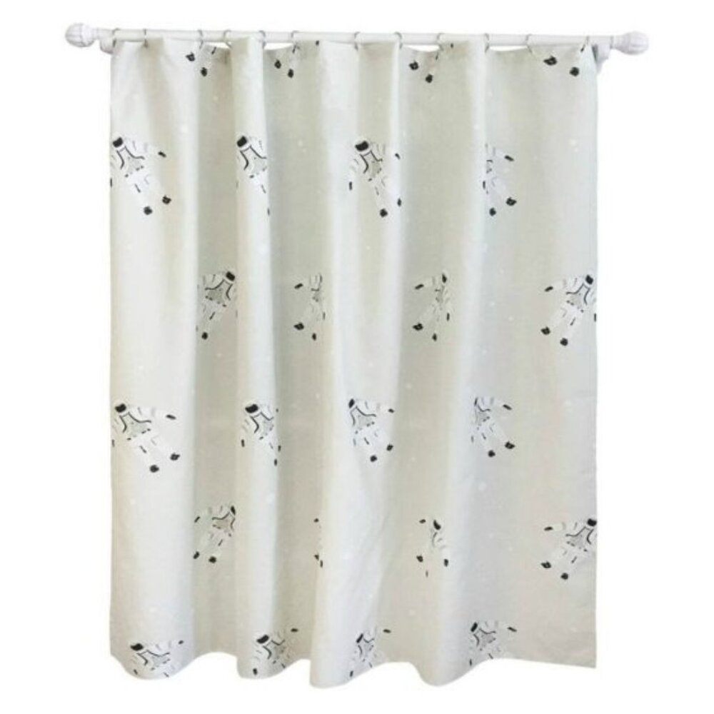 Pillowfort Lunar Landing Astronaut Theme 72" Shower Curtain Light Calm Gray